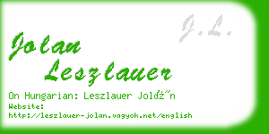 jolan leszlauer business card